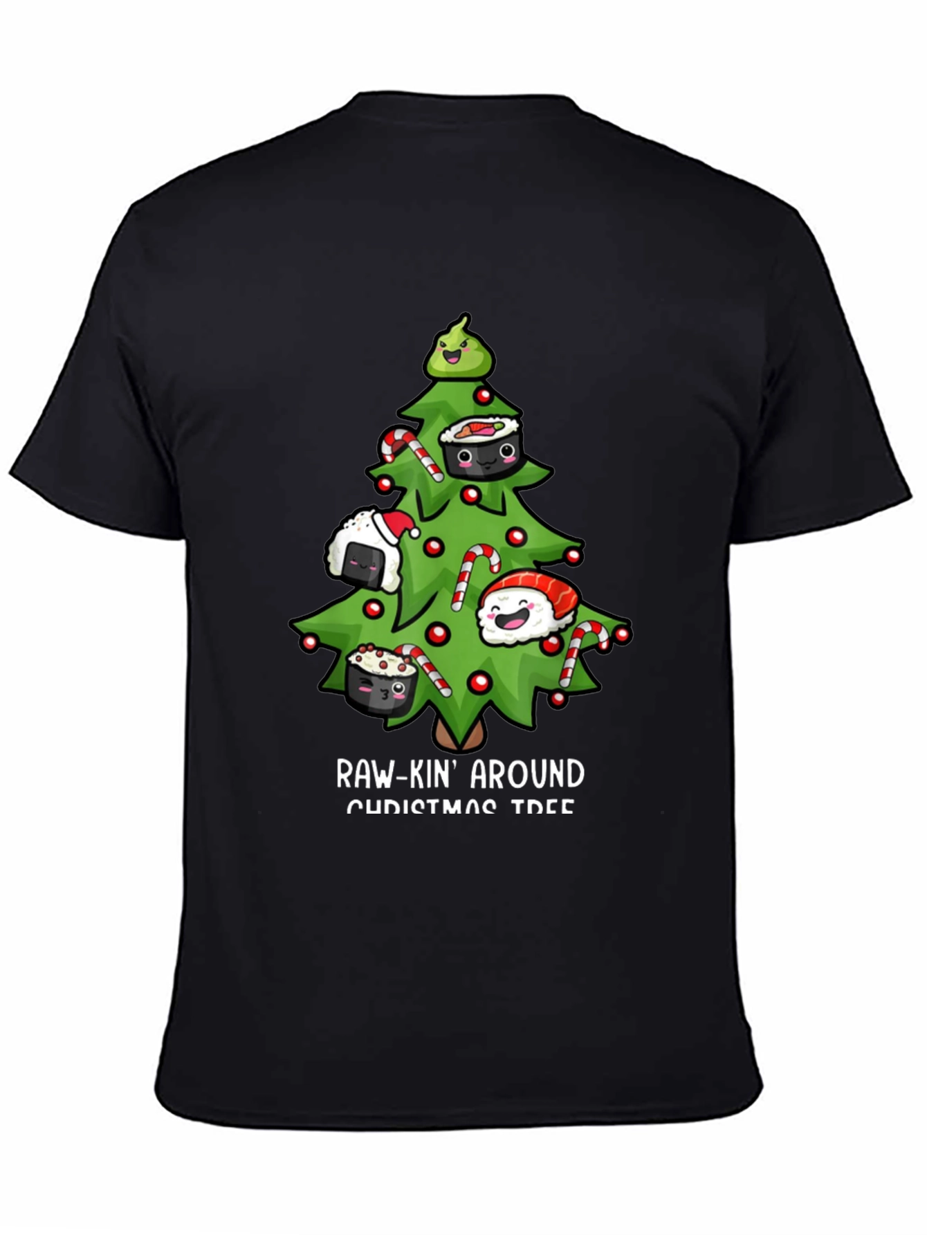 Raw-Kin Around Christmas Tree Sushi T-Shirt