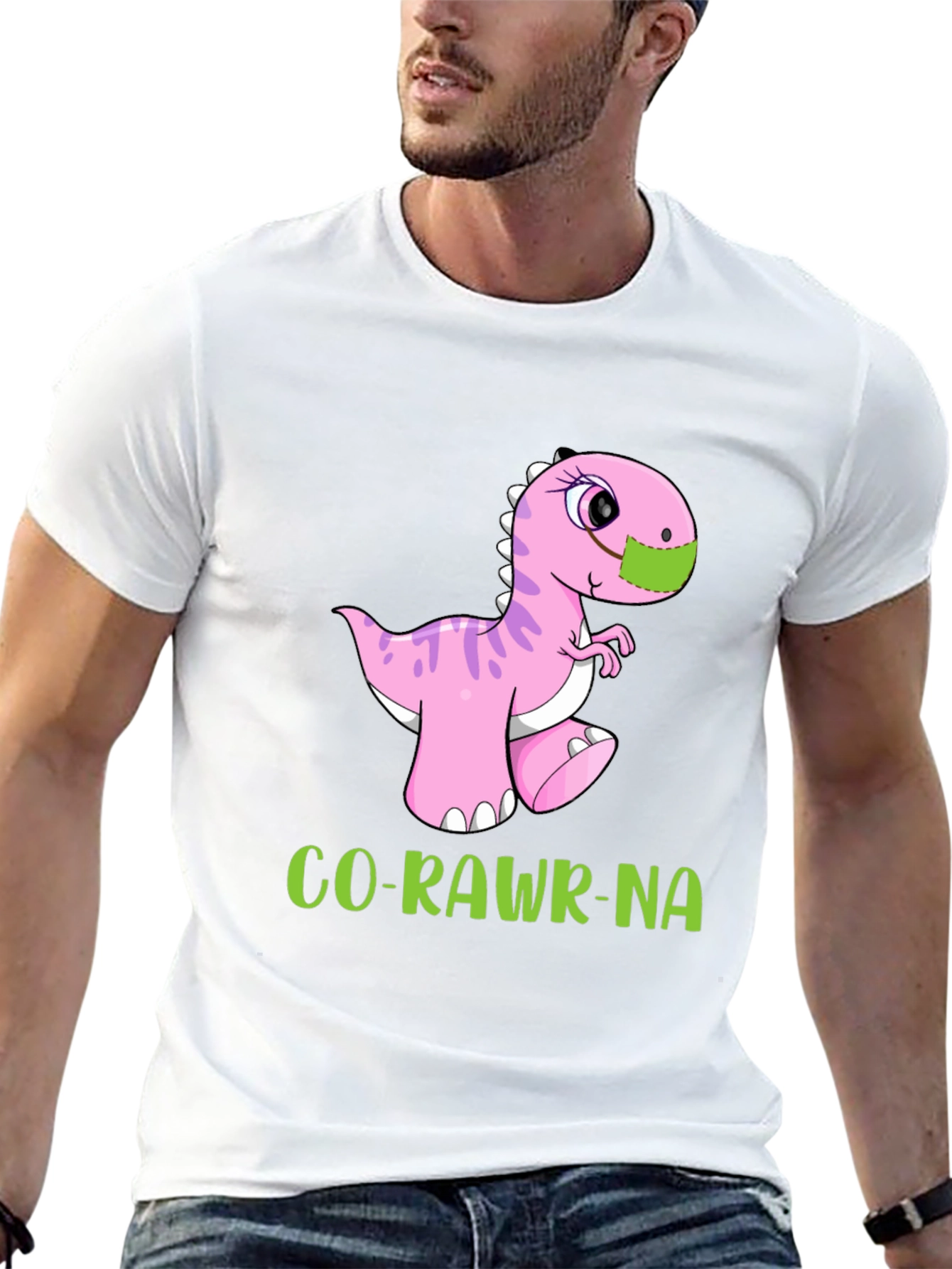 Co-Rawr-Na T-Shirt - Dinosaur in Mask Tee