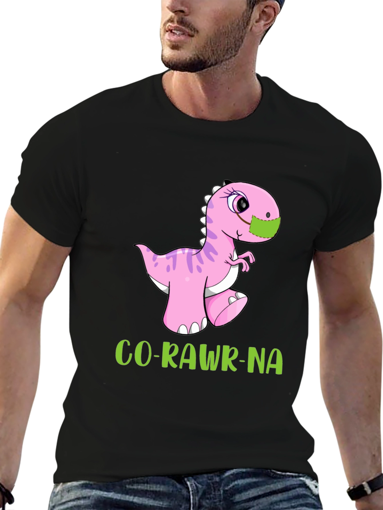 Co-Rawr-Na T-Shirt - Dinosaur in Mask Tee