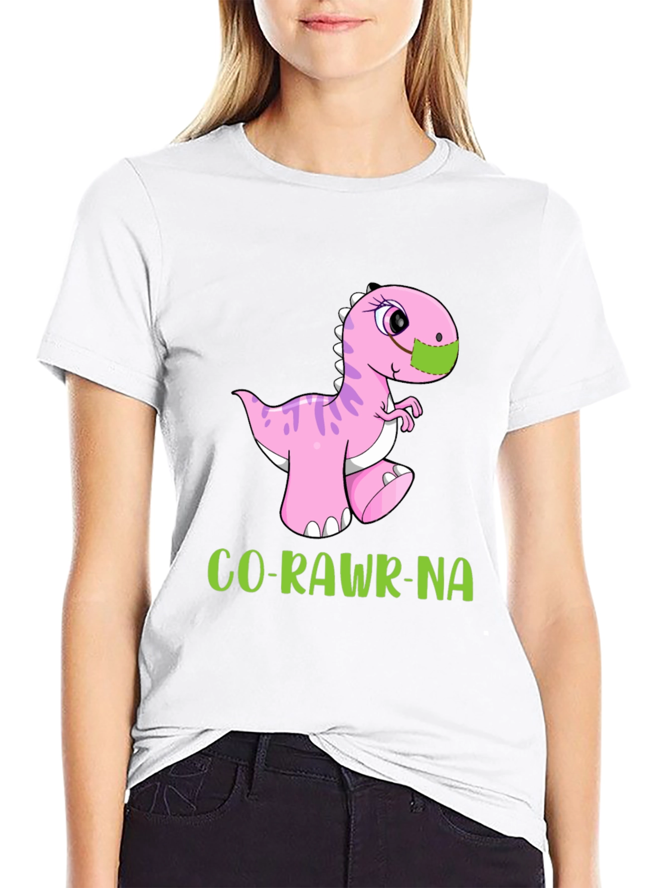 Co-Rawr-Na T-Shirt - Dinosaur in Mask Tee