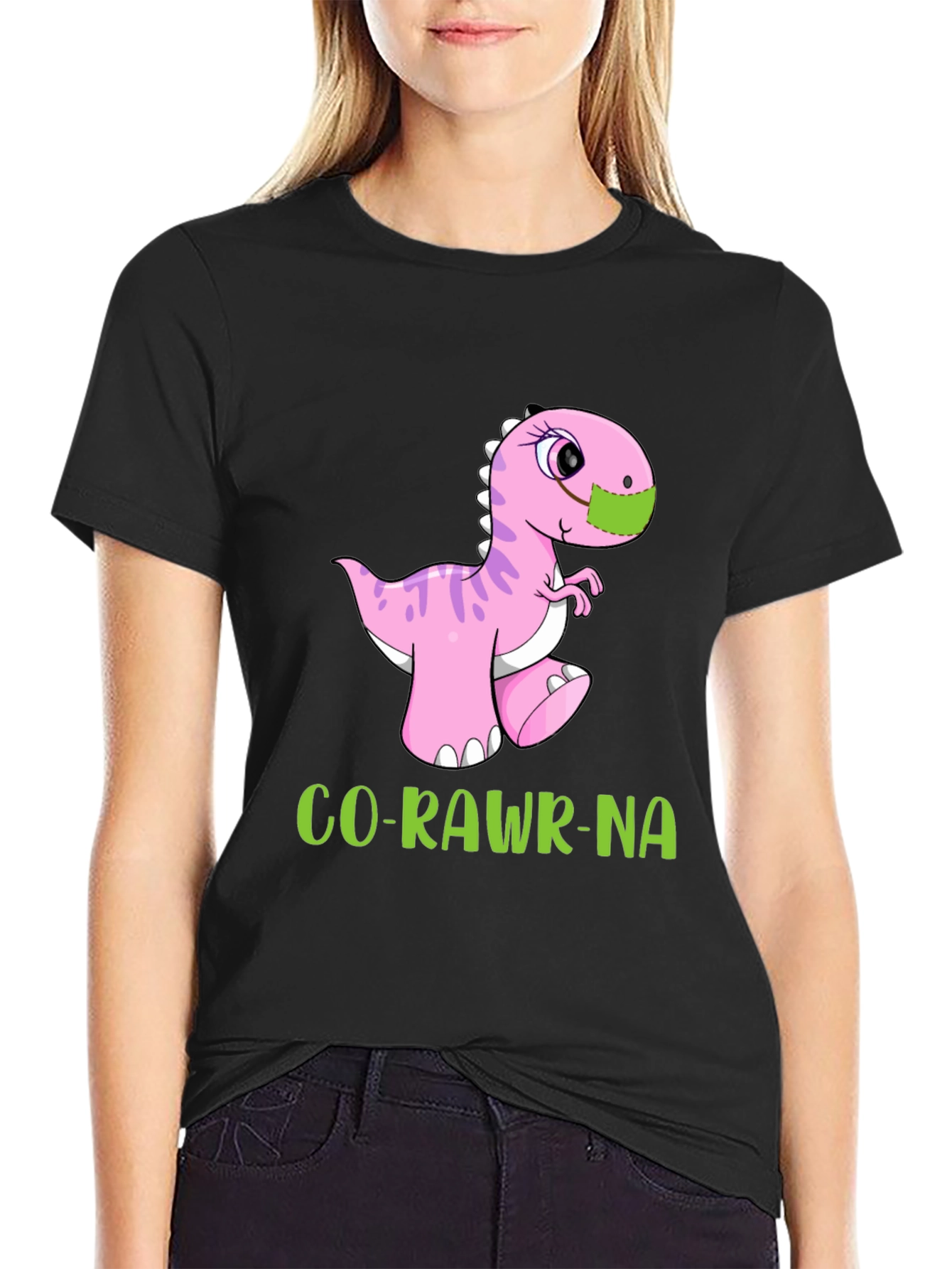 Co-Rawr-Na T-Shirt - Dinosaur in Mask Tee