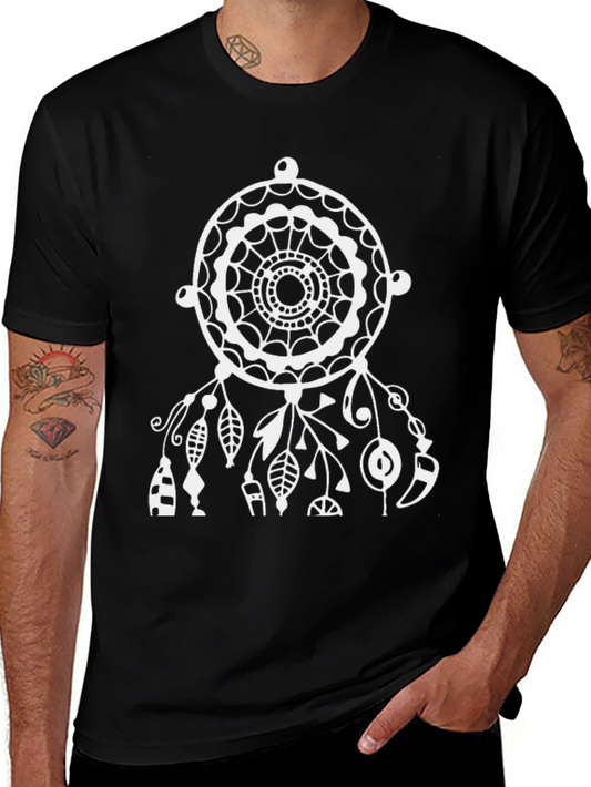 Dreamcatcher Graphic Tee - Stylish Black Cotton T-Shirt