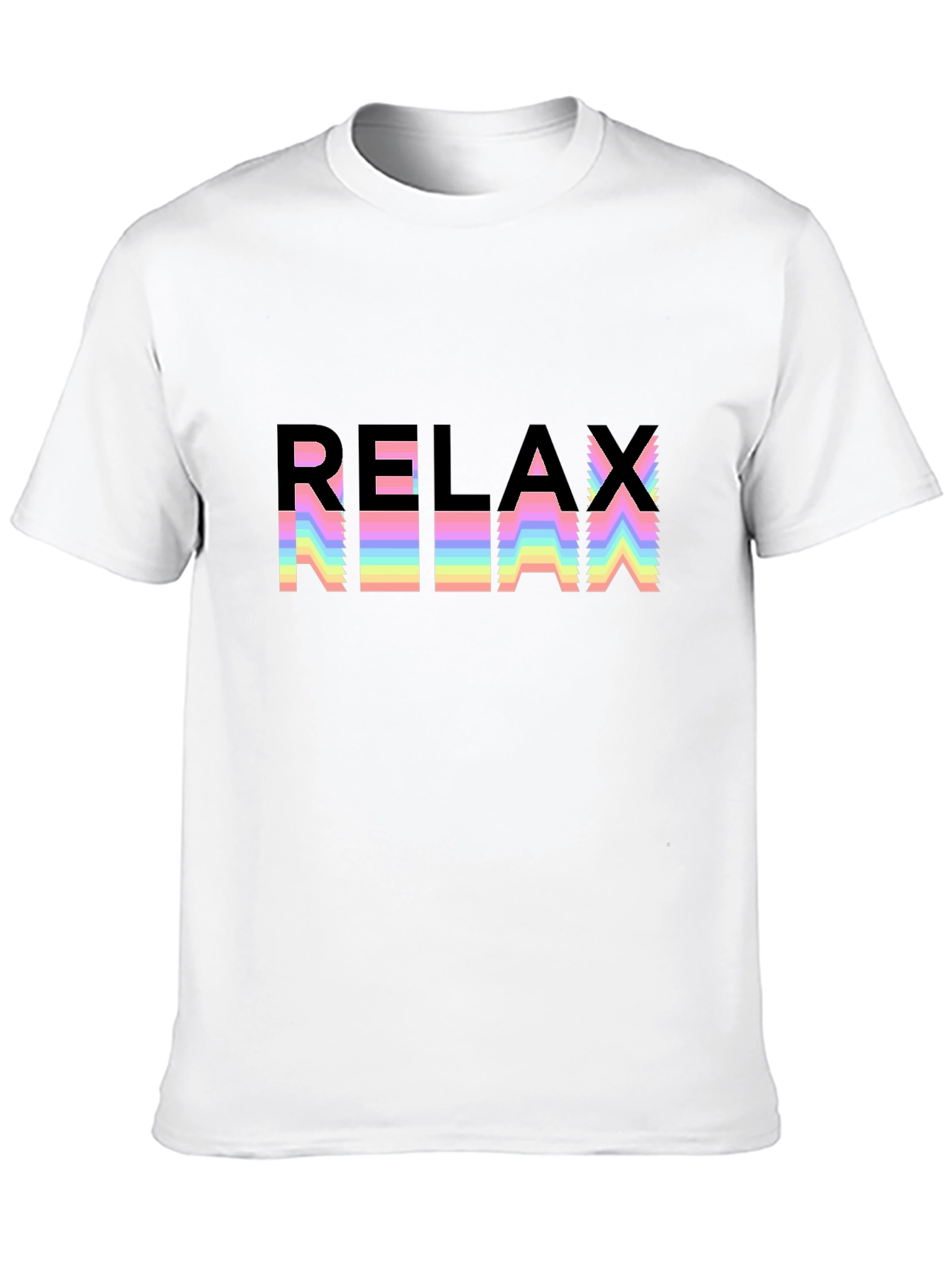 Relax Rainbow Graphic Black T-Shirt