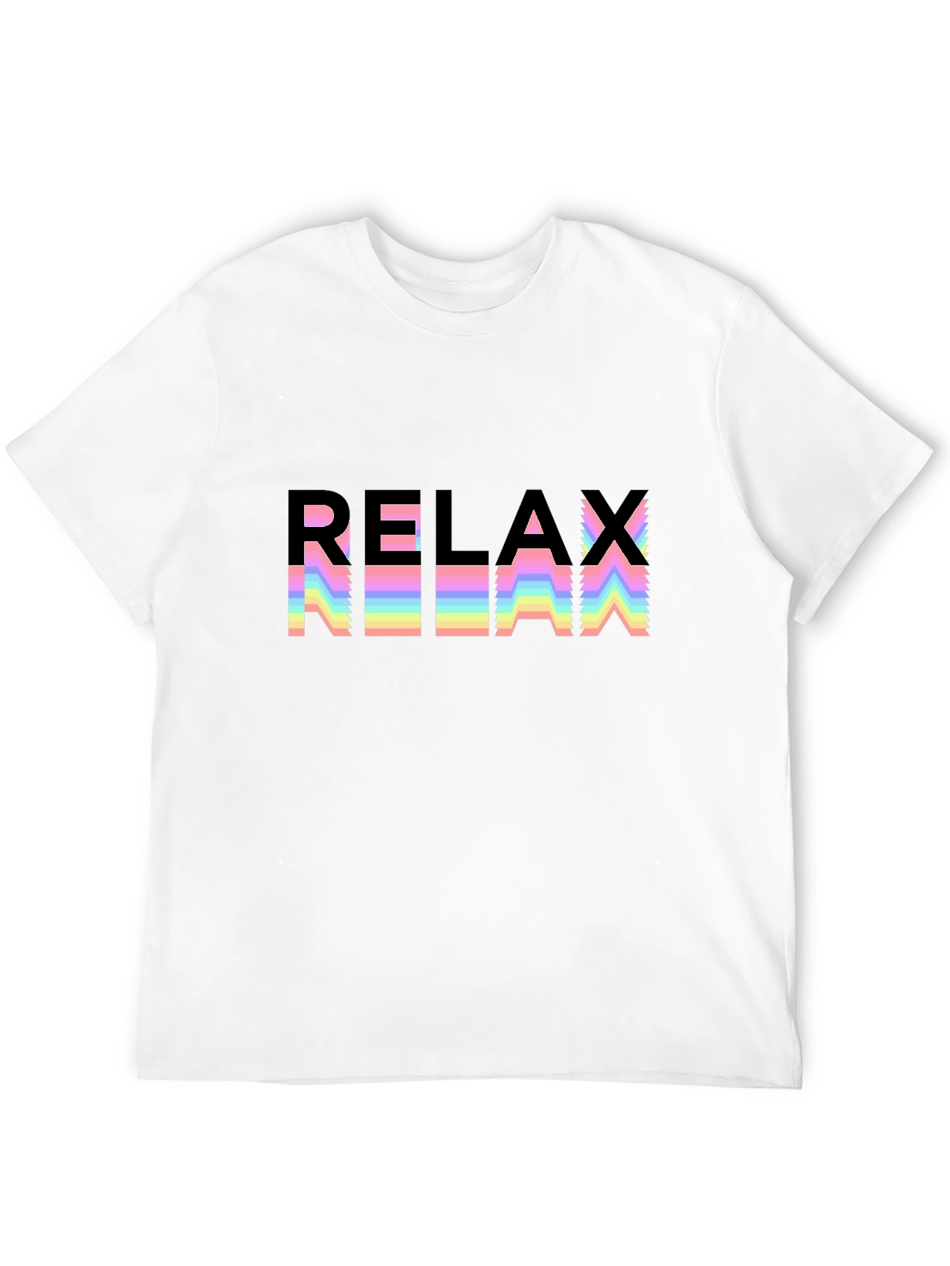 Relax Rainbow Graphic Black T-Shirt
