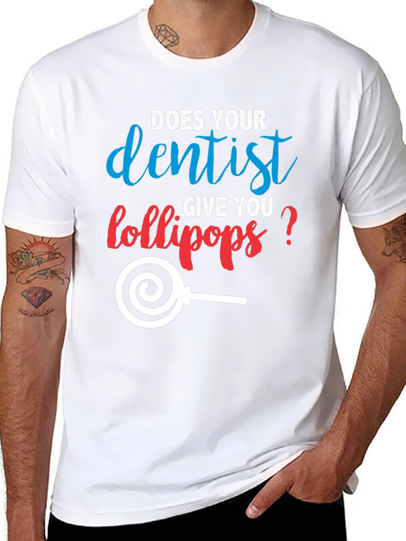 Dentist Lollipop Graphic T-Shirt Funny Dental Tee