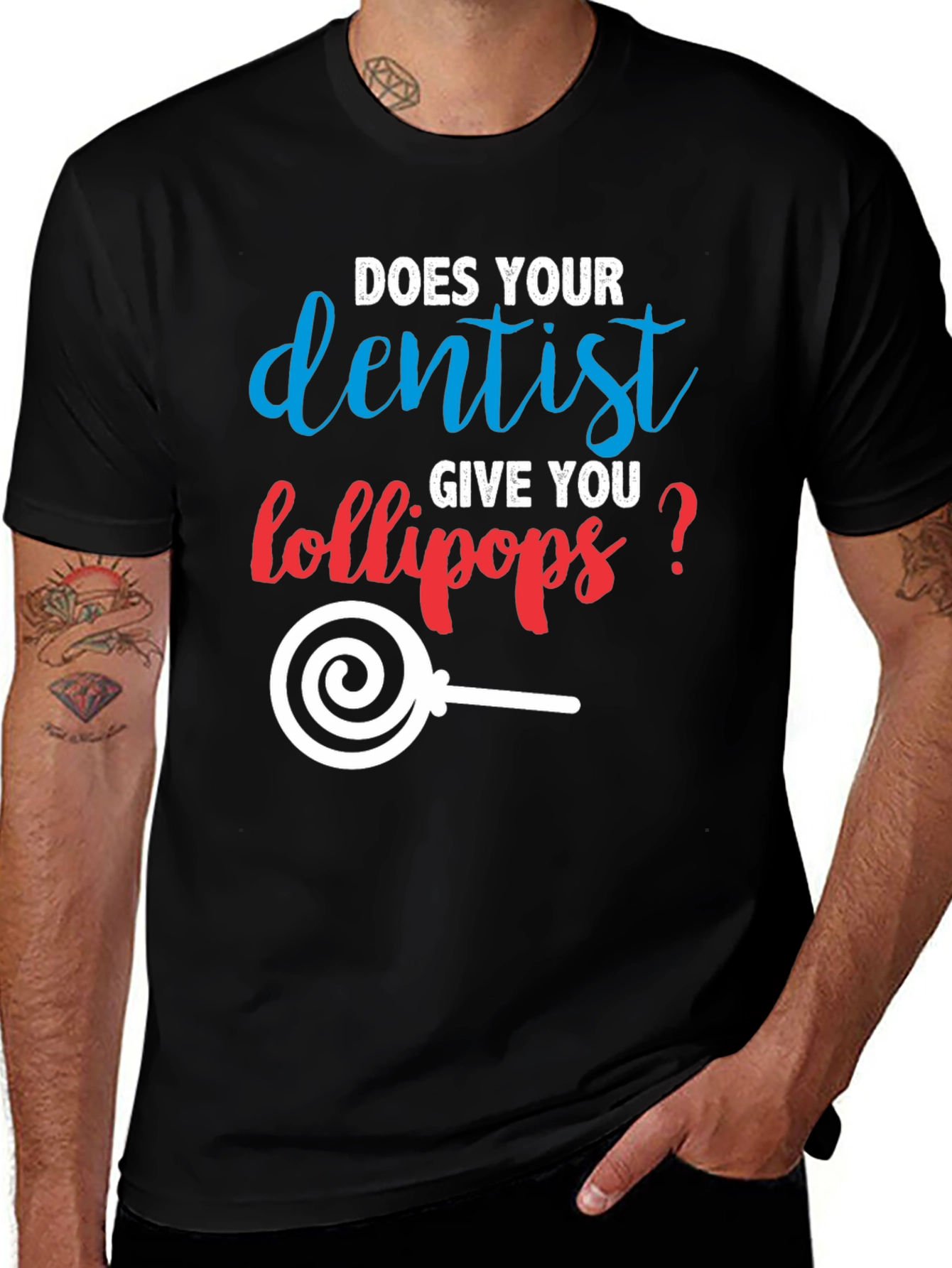 Dentist Lollipop Graphic T-Shirt Funny Dental Tee