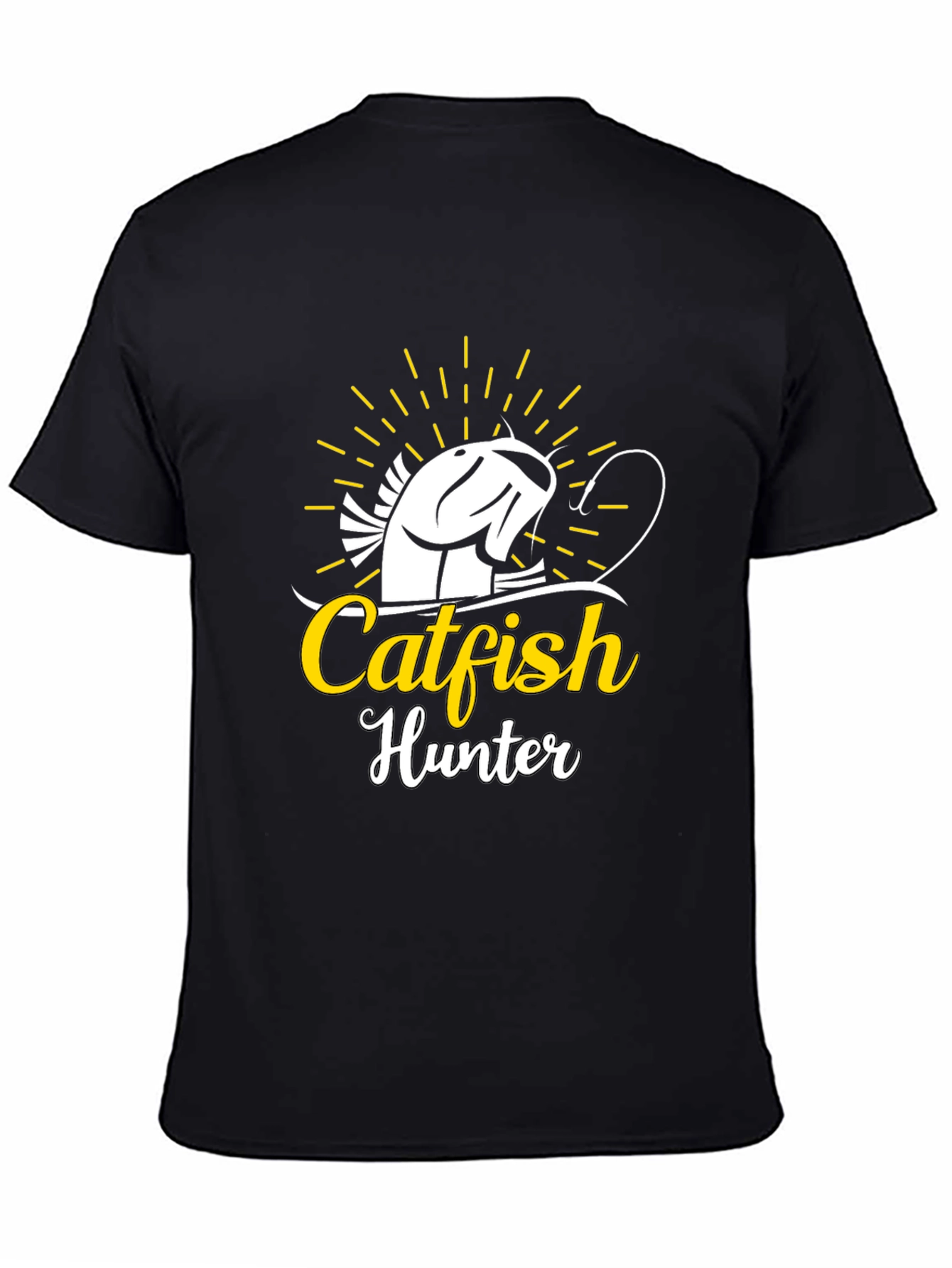 Catfish Hunter Black T-Shirt - Fishing Tee