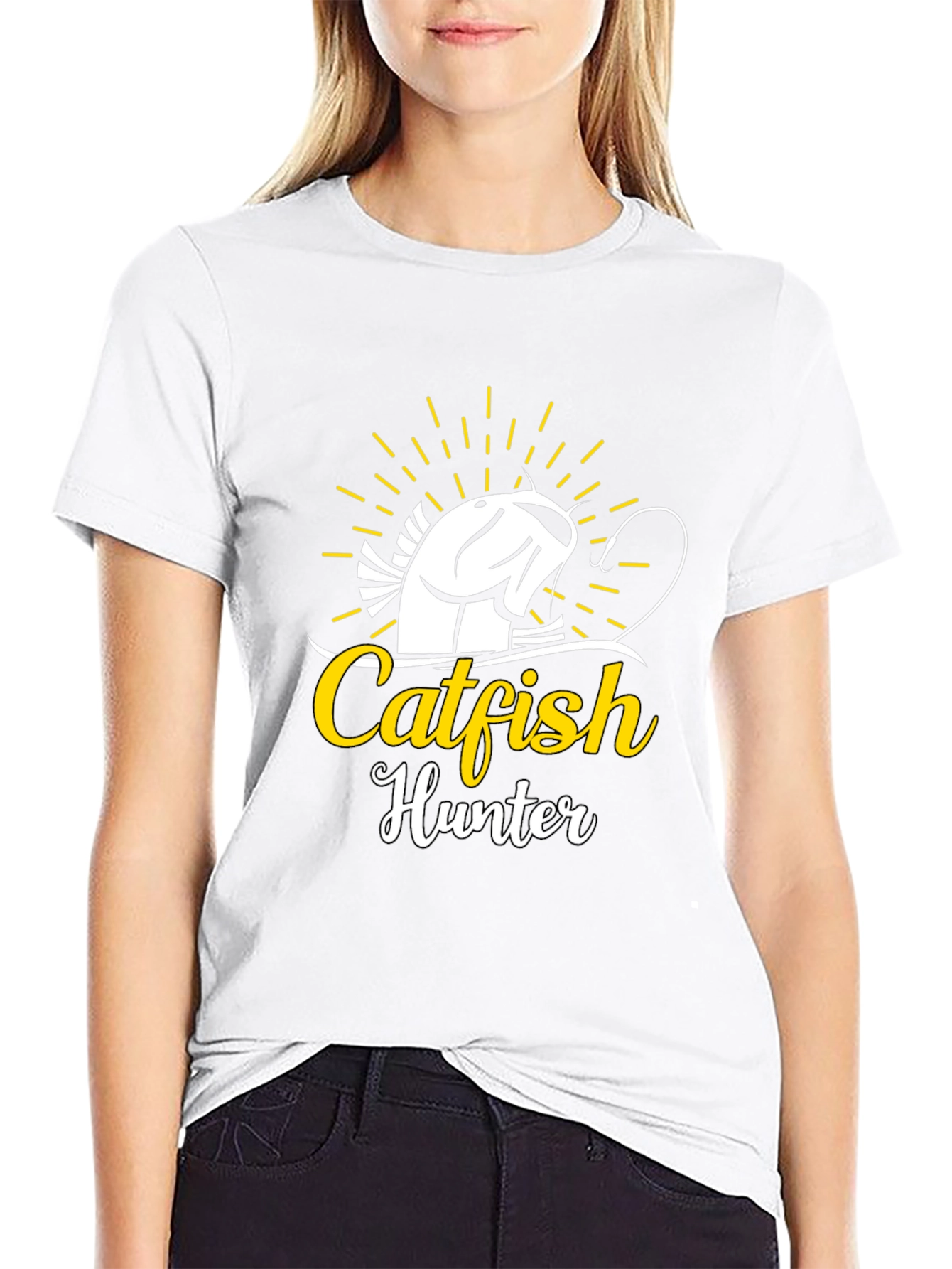 Catfish Hunter Black T-Shirt - Fishing Tee