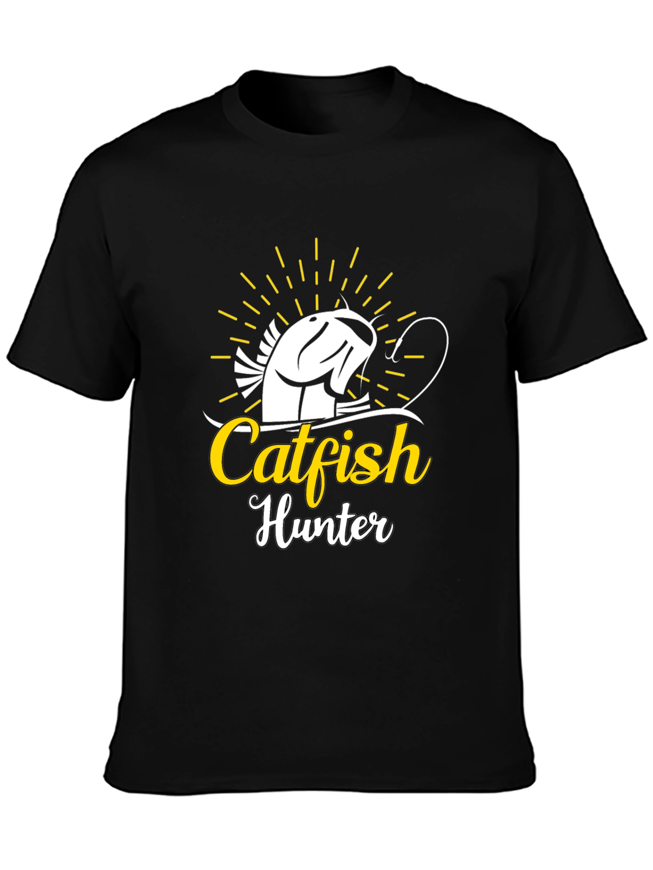 Catfish Hunter Black T-Shirt - Fishing Tee