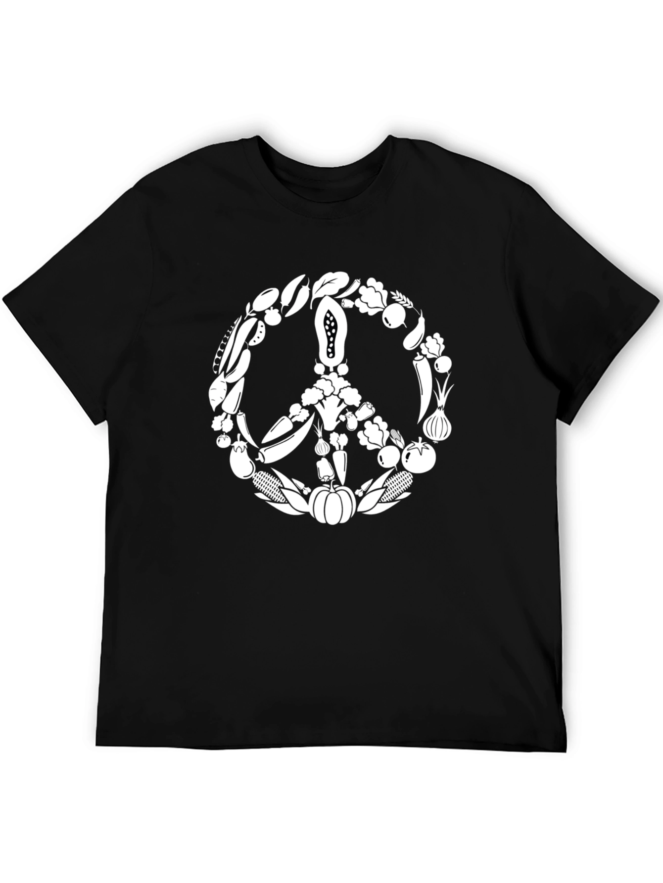 Vegetable Peace Sign T-Shirt - Vegetarian Vegan Tee