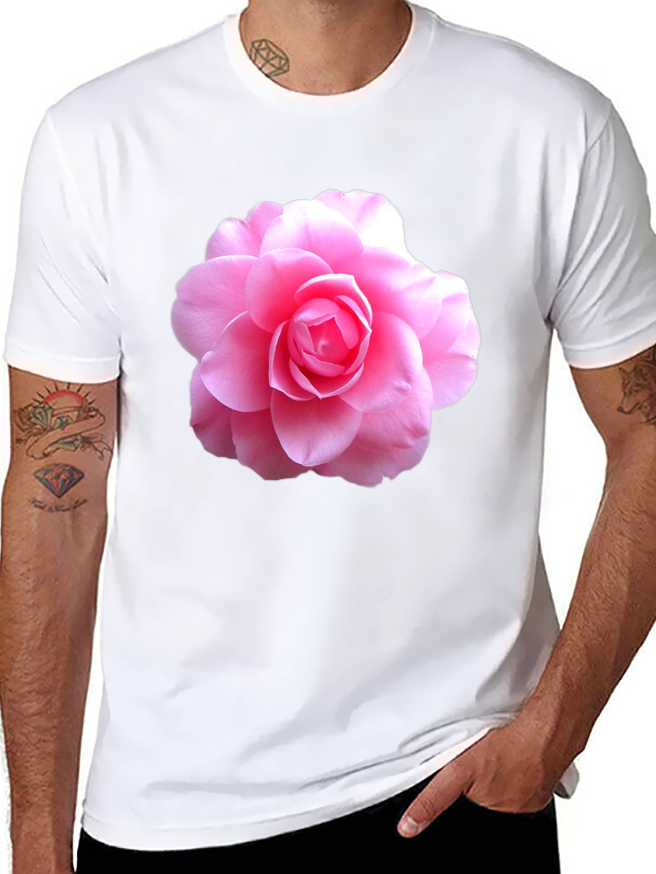 Pink Flower Graphic T-Shirt