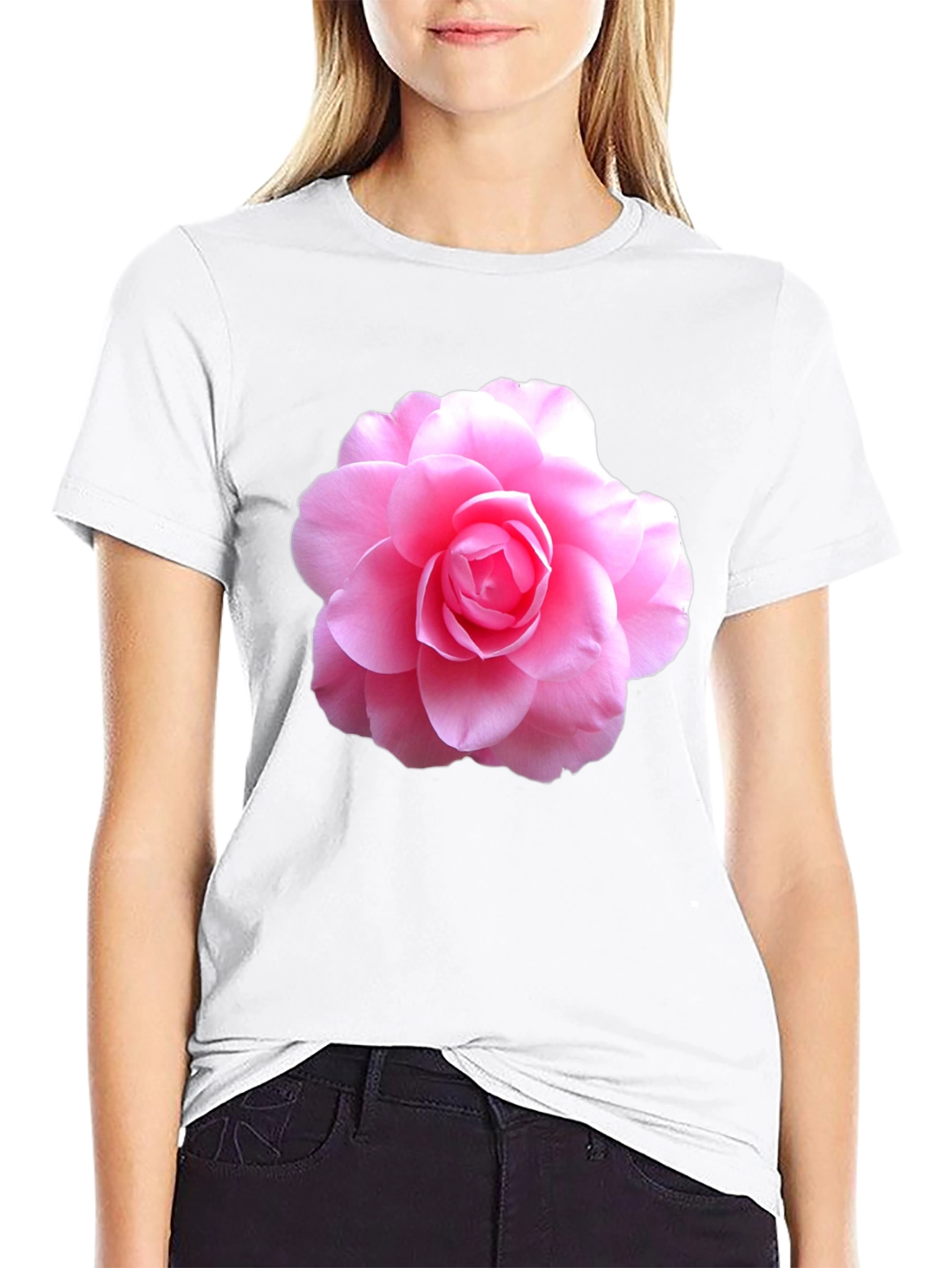 Pink Flower Graphic T-Shirt