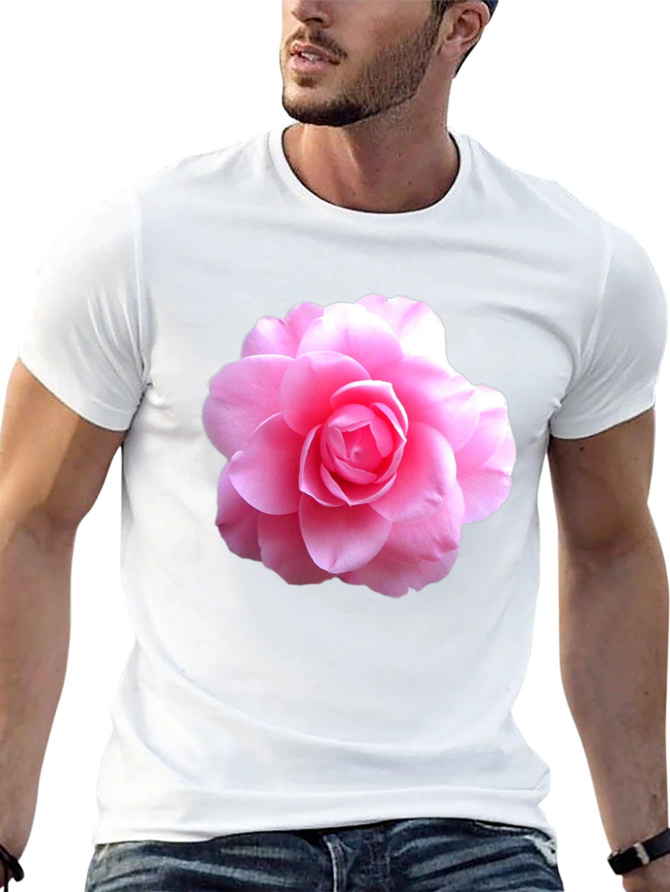 Pink Flower Graphic T-Shirt