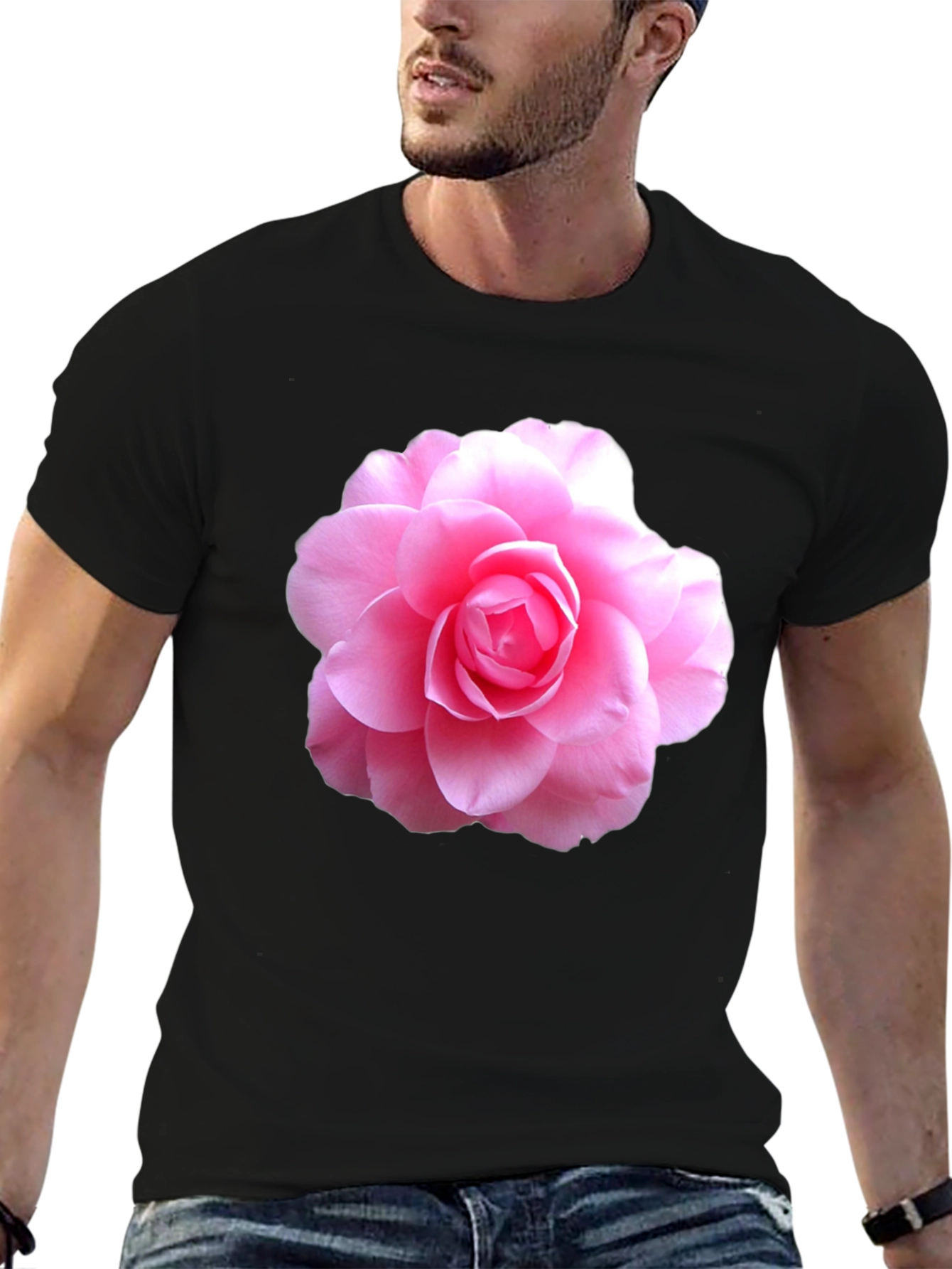 Pink Flower Graphic T-Shirt