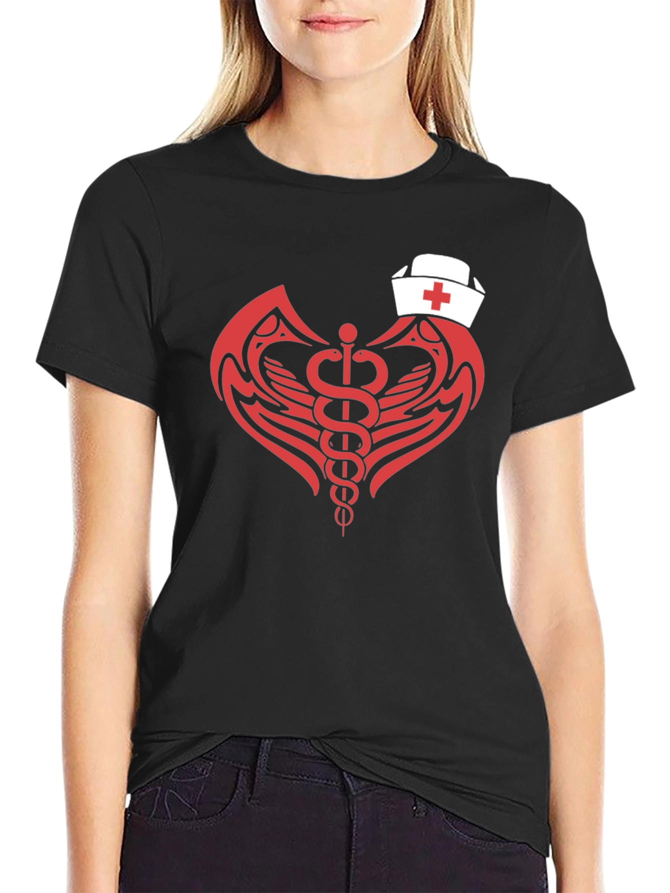Nurse Caduceus T-Shirt - Modern Graphic Tee