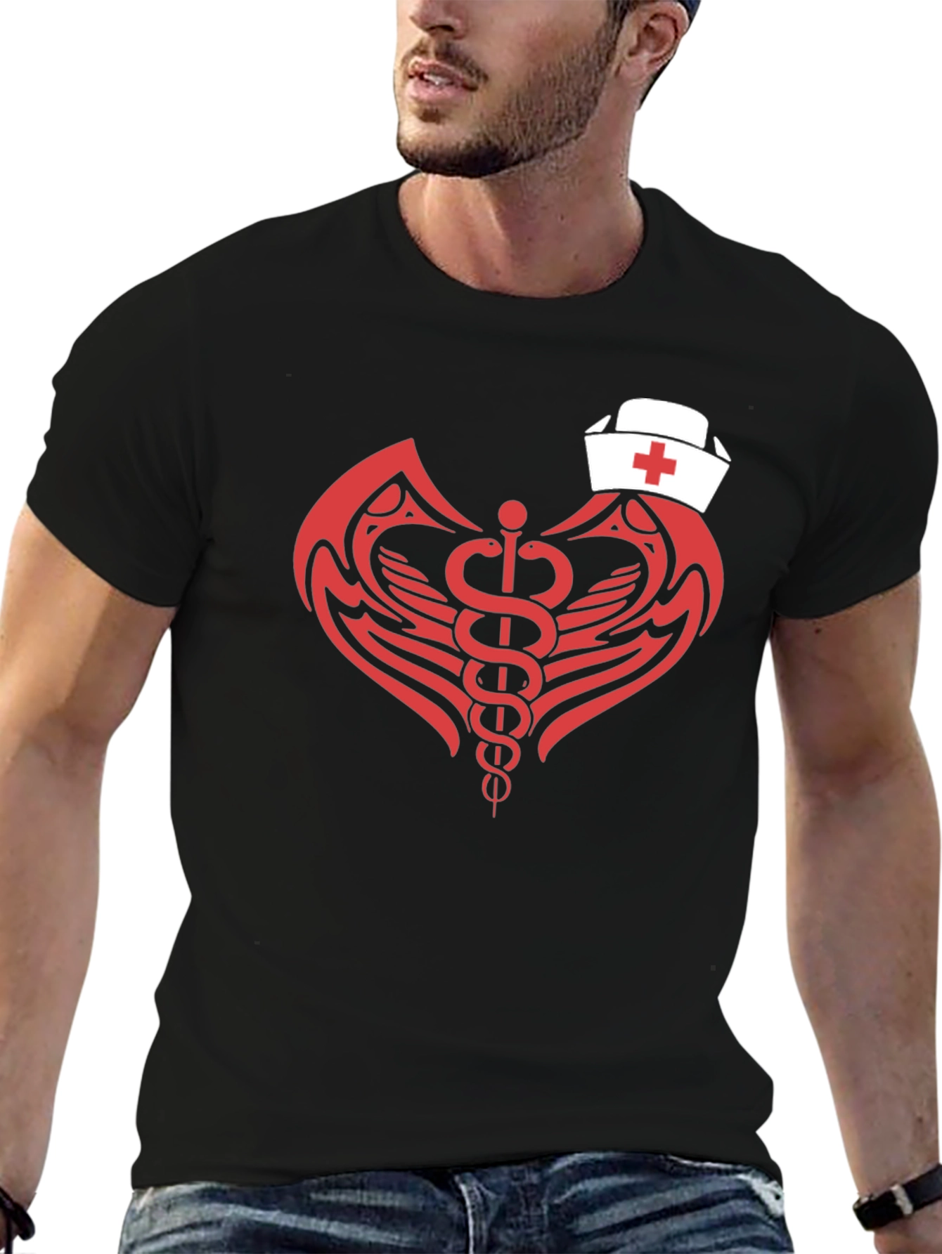 Nurse Caduceus T-Shirt - Modern Graphic Tee