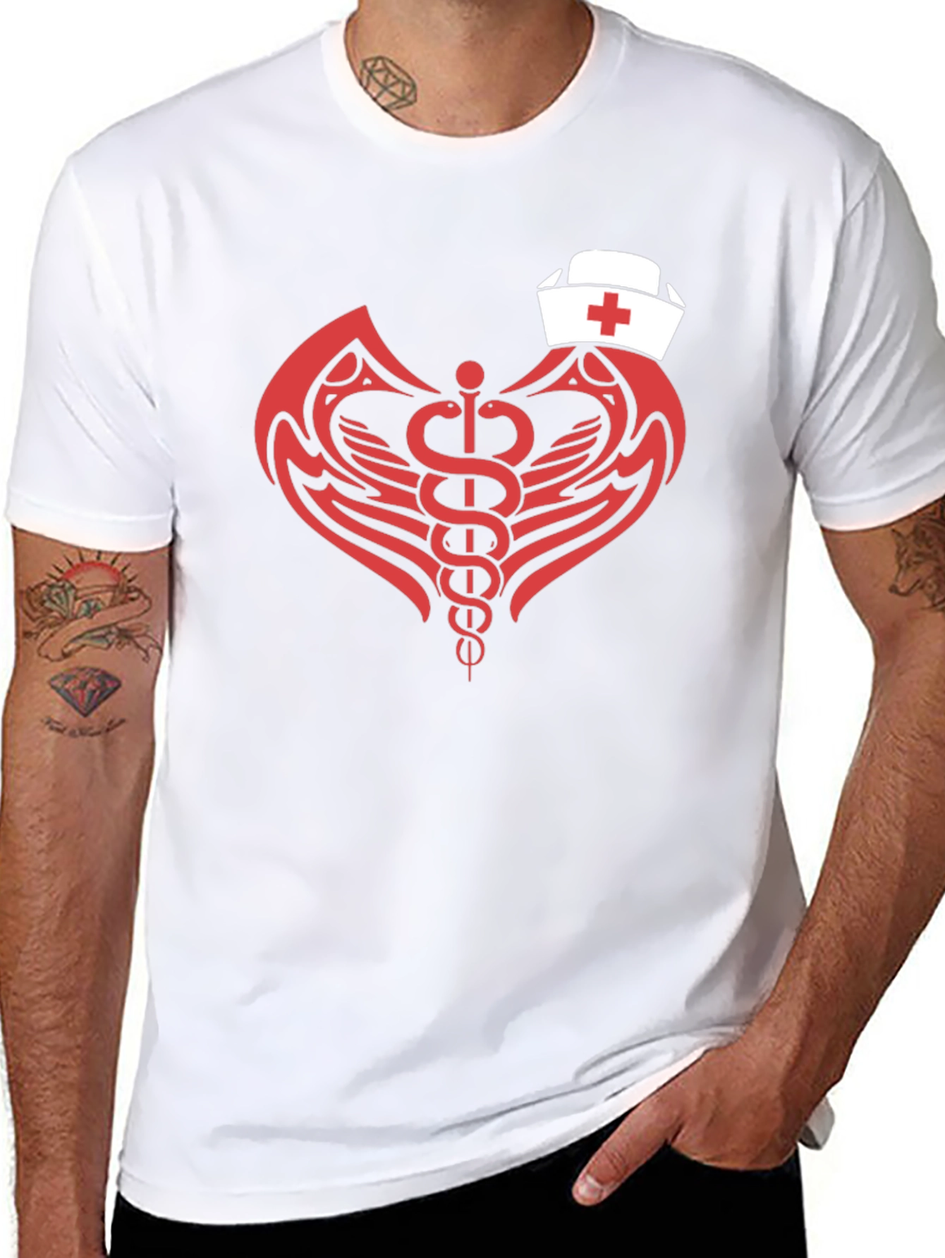 Nurse Caduceus T-Shirt - Modern Graphic Tee