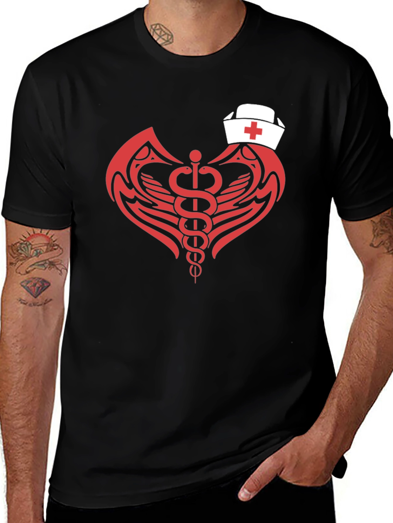 Nurse Caduceus T-Shirt - Modern Graphic Tee