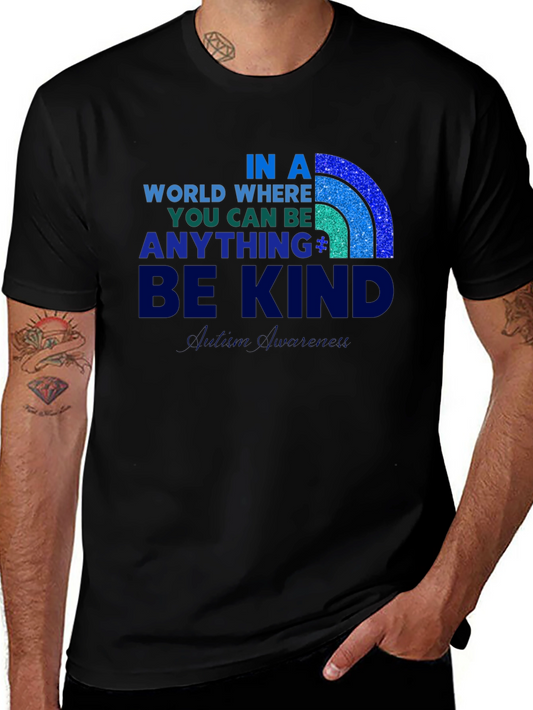 Autism Awareness T-Shirt: Be Kind Rainbow Design