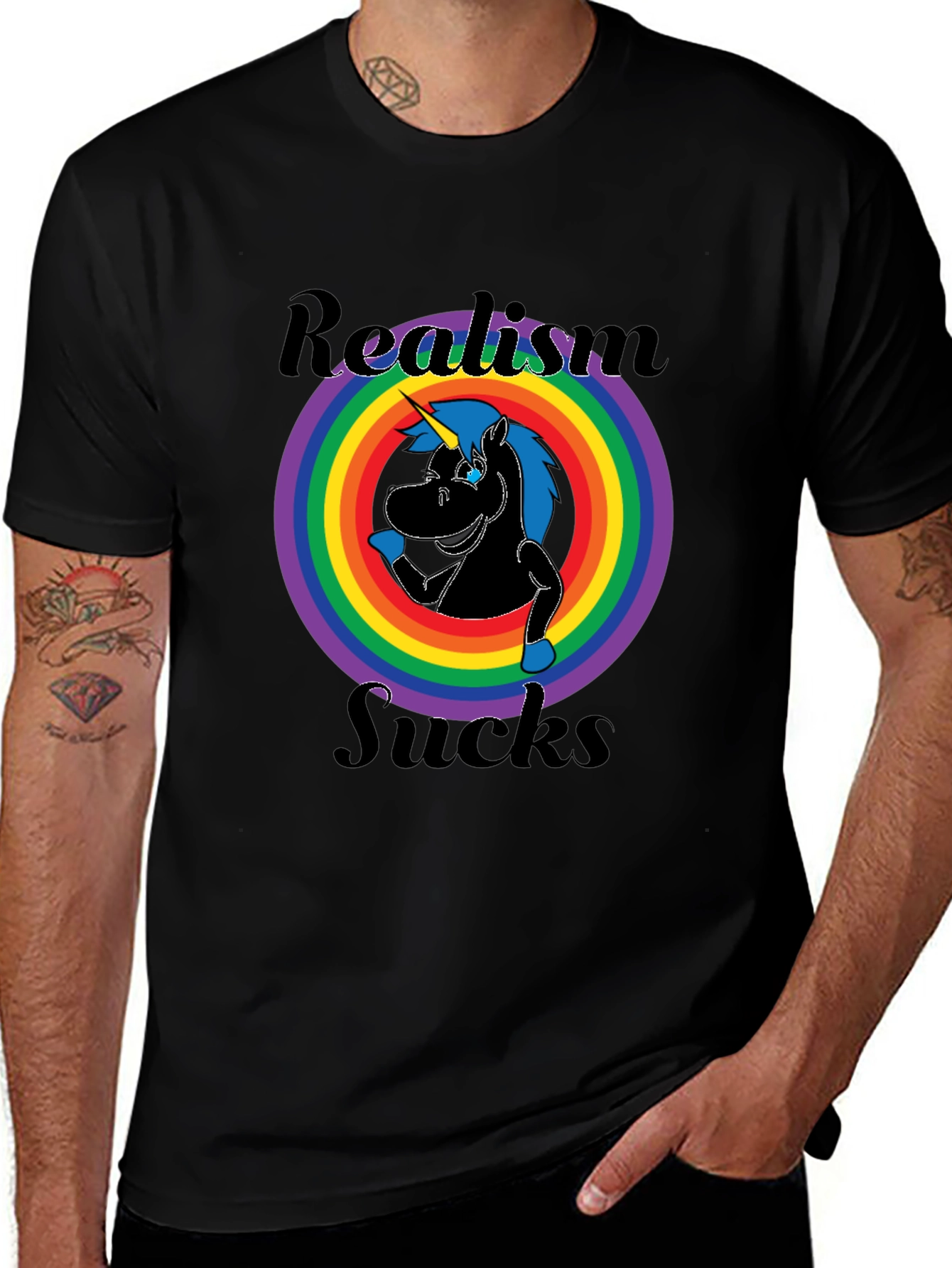 Realism Sucks Unicorn Graphic Tee