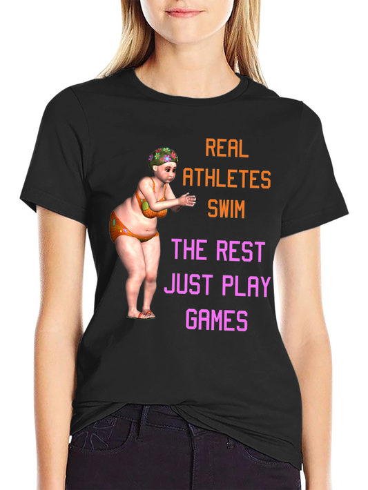 Funny Swimmer T-Shirt - Real Athletes Swim Tee