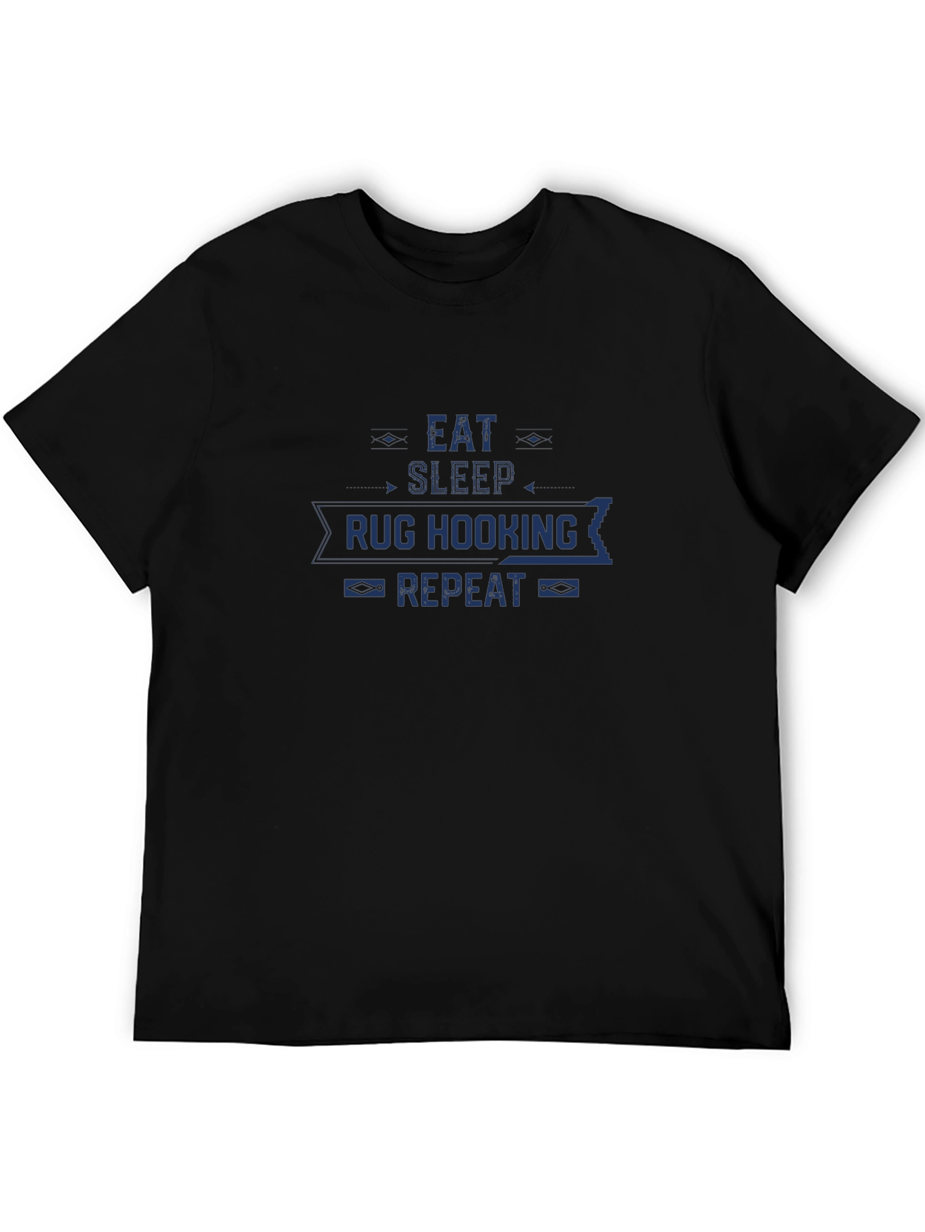 Eat Sleep Rug Hooking Repeat Black Graphic Tee