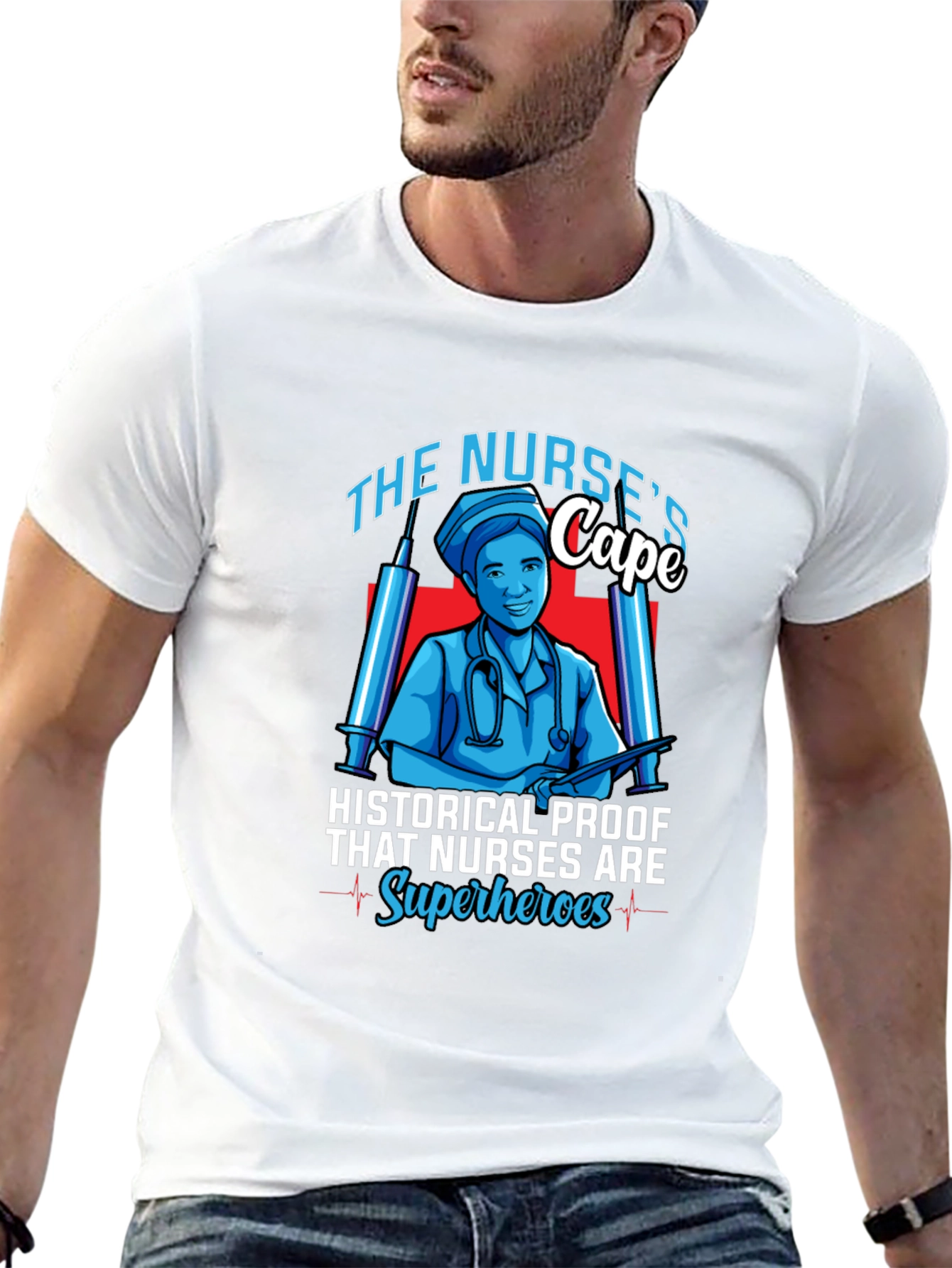 Nurse Superhero Graphic T-Shirt