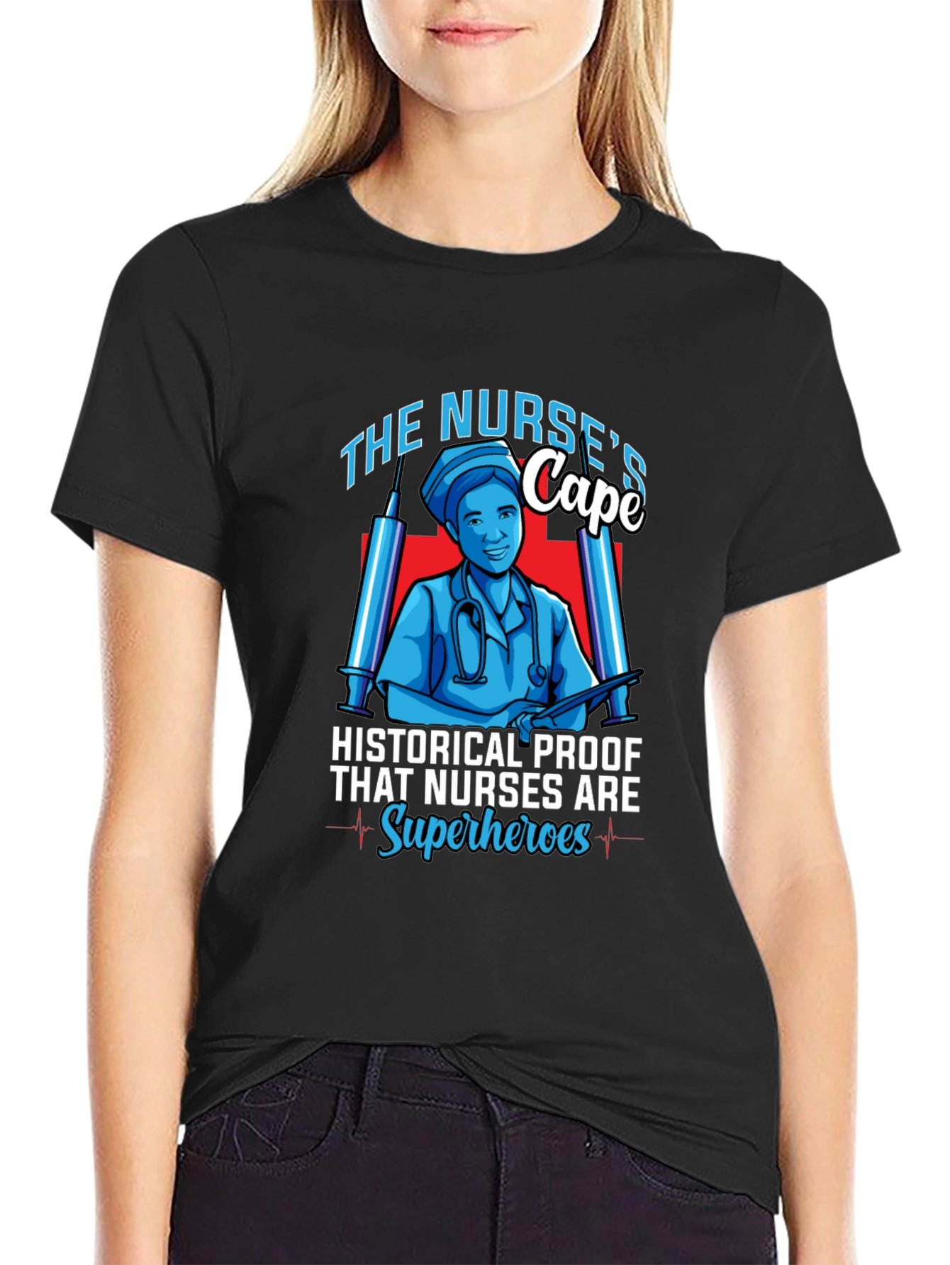 Nurse Superhero Graphic T-Shirt