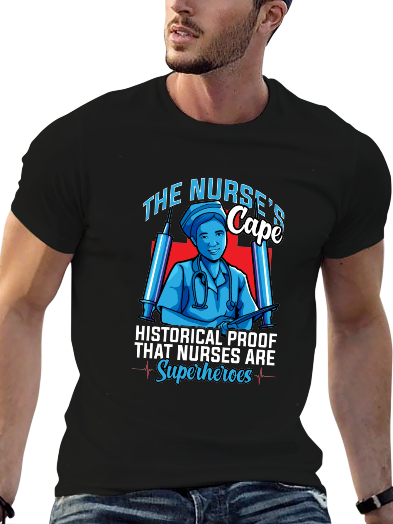Nurse Superhero Graphic T-Shirt