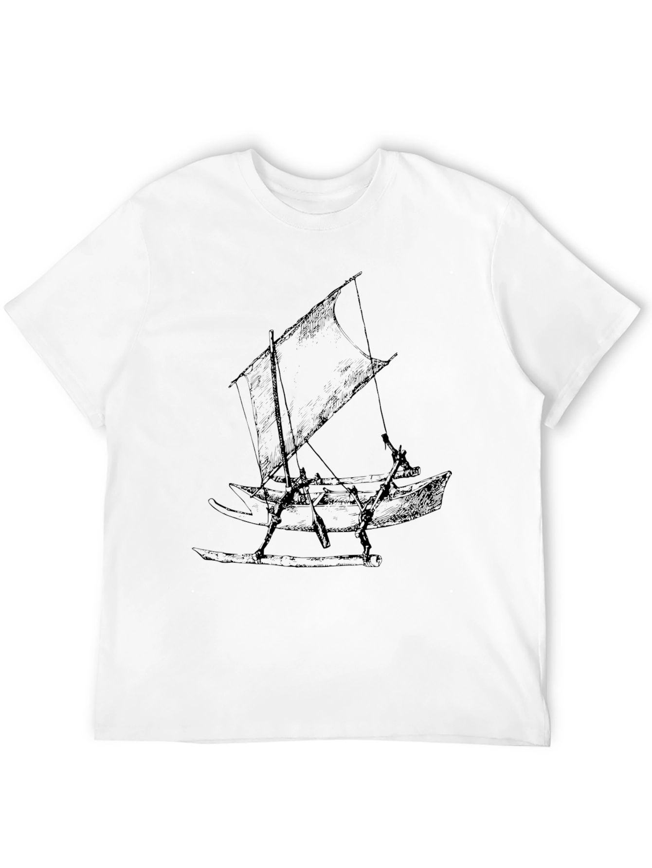 Black T-Shirt with Sailboat Design