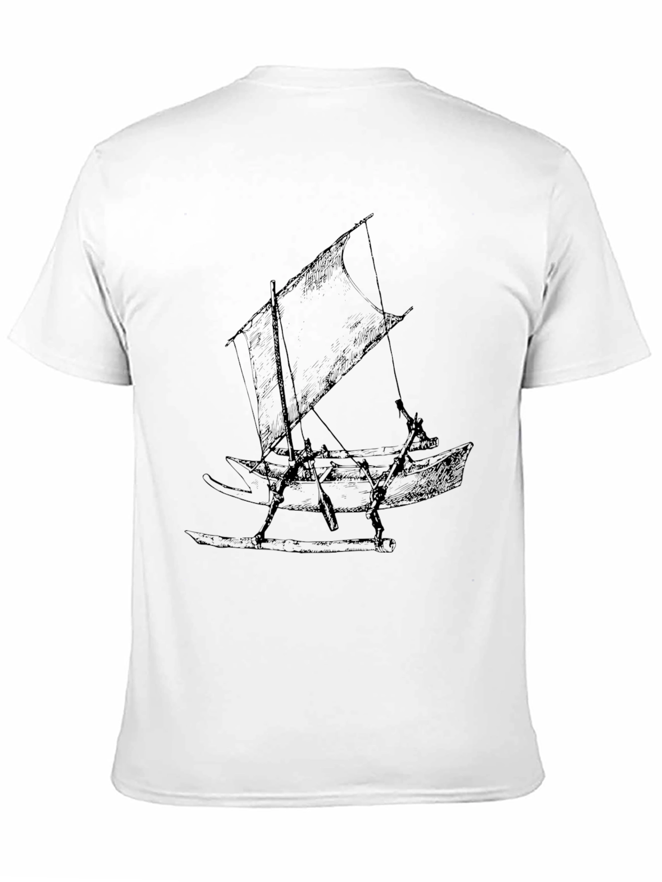 Black T-Shirt with Sailboat Design