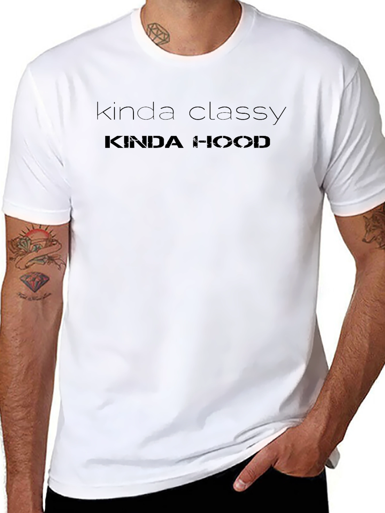 Kinda Classy Kinda Hood Mens Black T-Shirt