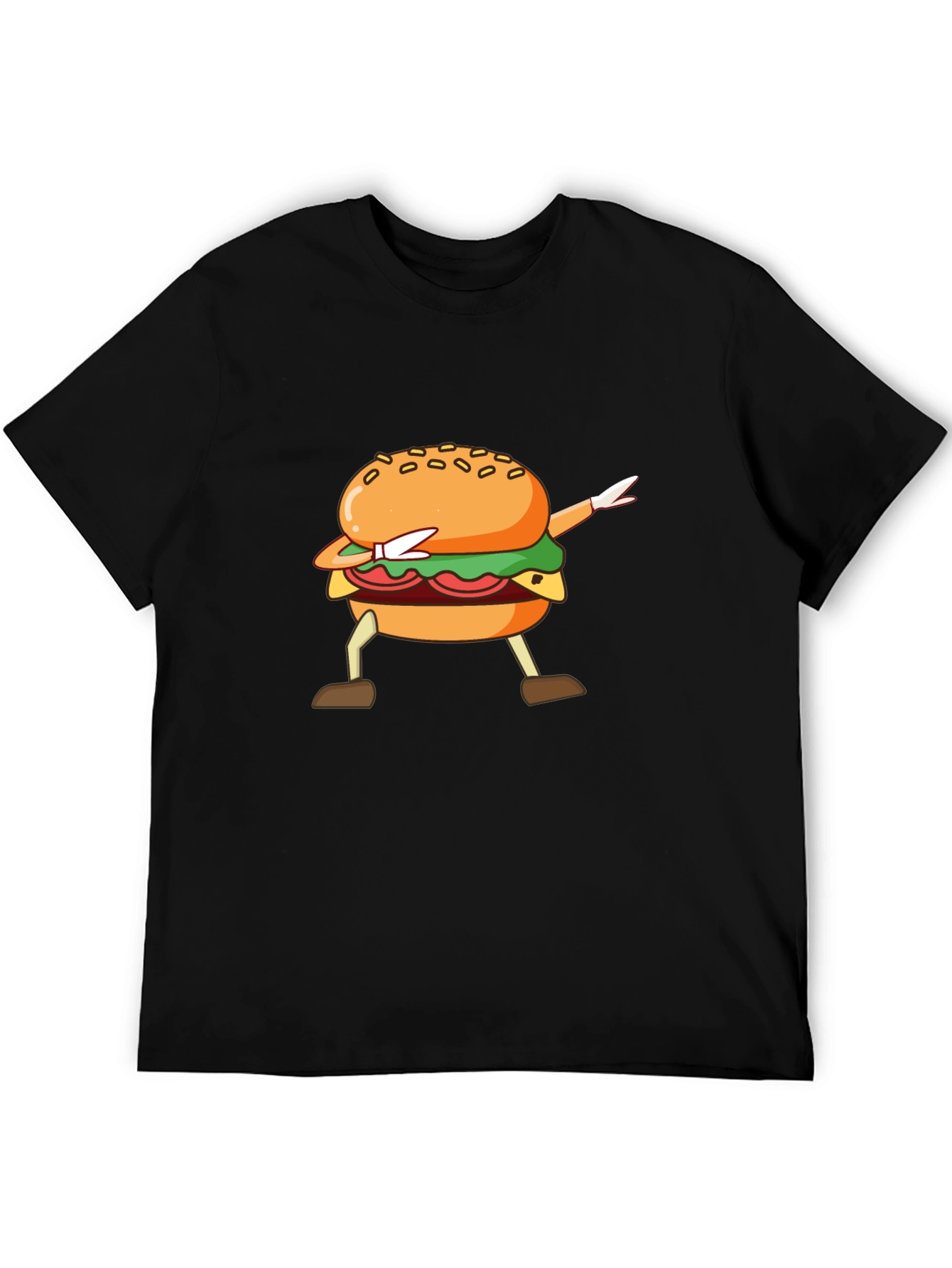Dabbing Burger Black T-Shirt - Unique Design