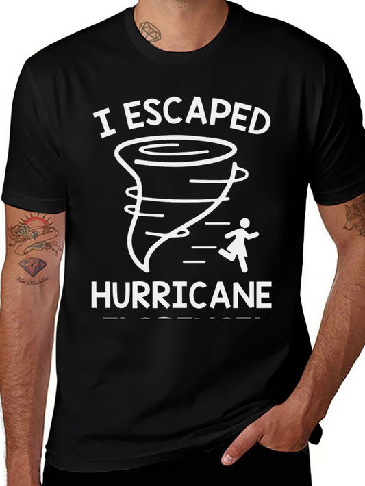 I Escaped Hurricane Tee - Black Cotton Graphic T-Shirt