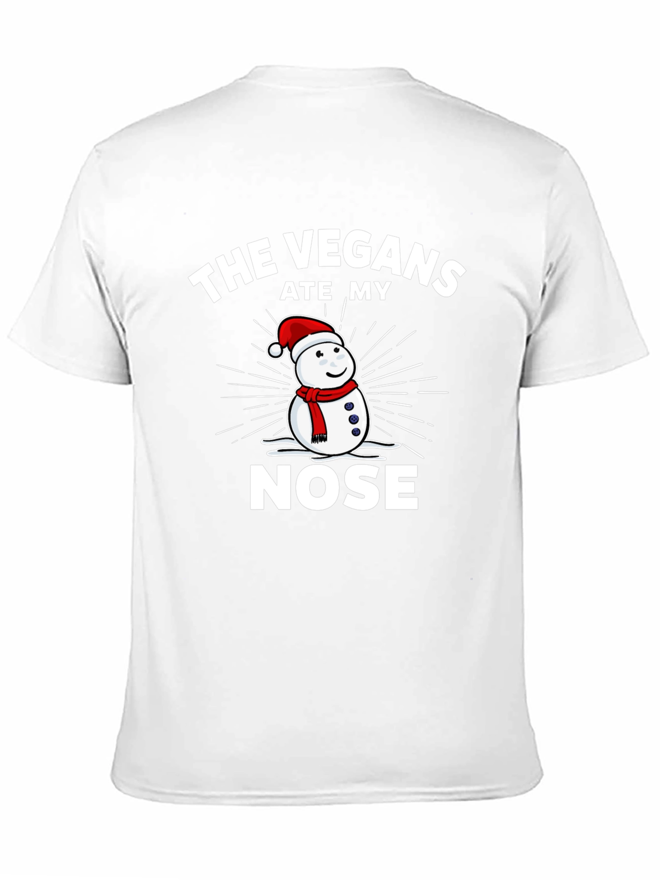 Vegans Ate My Nose Funny Snowman Graphic T-Shirt