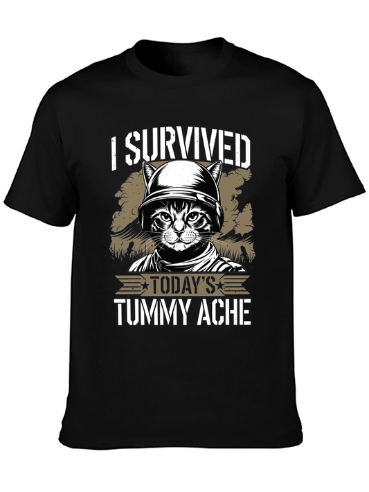 I Survived Tummy Ache Cat T-Shirt