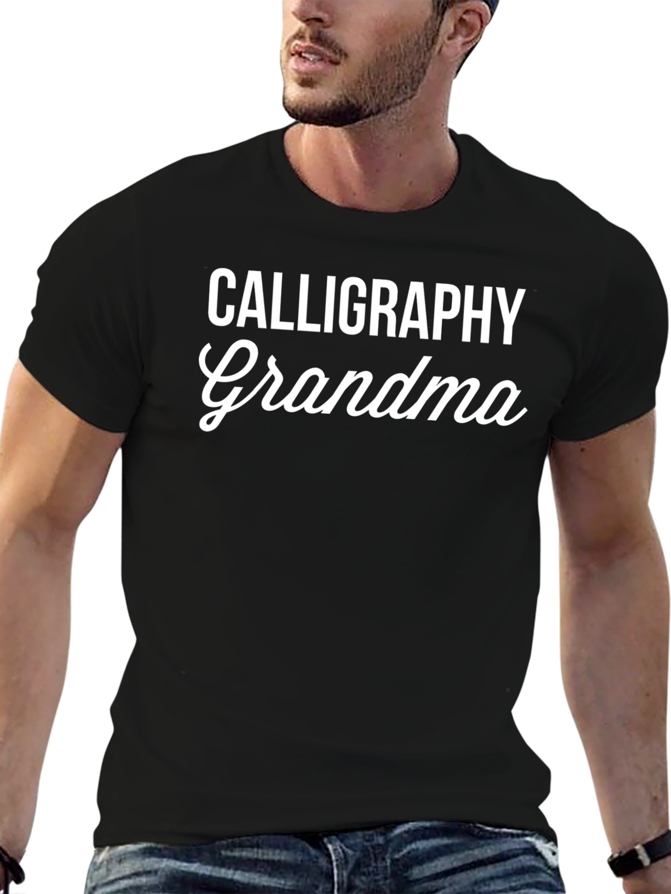 Calligraphy Grandma T-Shirt - Black