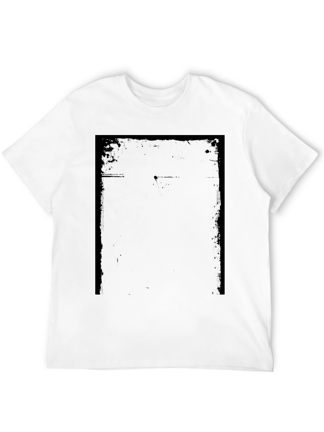 Mens Black Graphic Tee - Distressed Frame Design