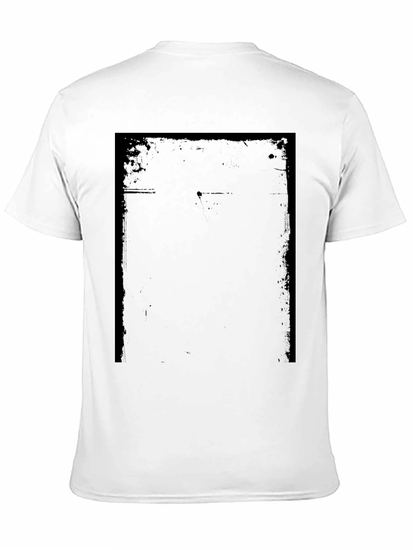 Mens Black Graphic Tee - Distressed Frame Design
