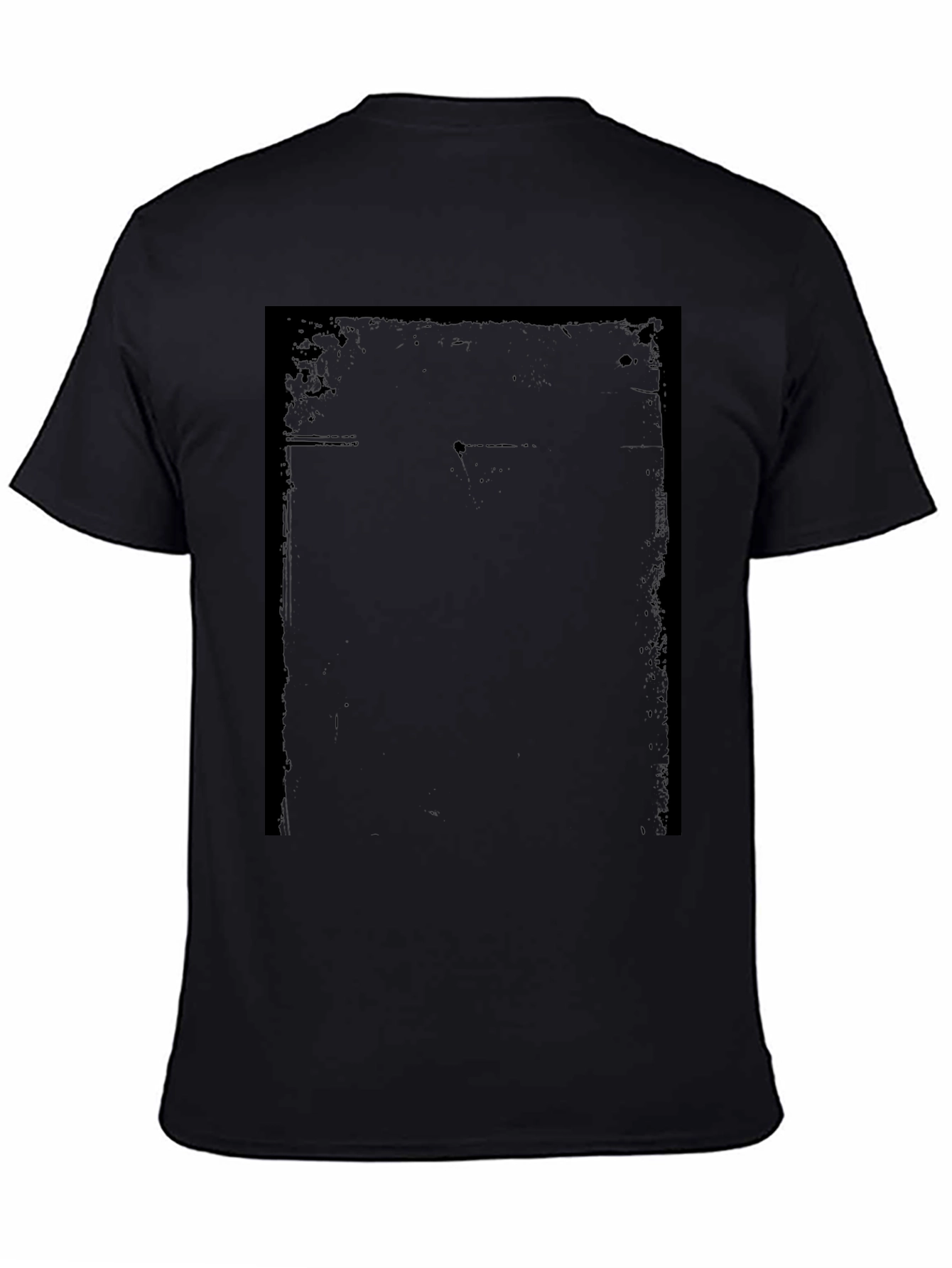 Mens Black Graphic Tee - Distressed Frame Design