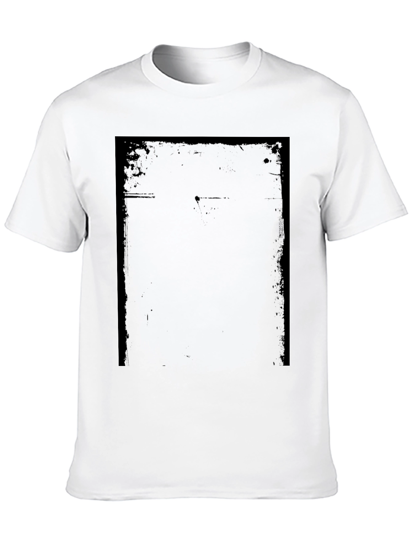 Mens Black Graphic Tee - Distressed Frame Design