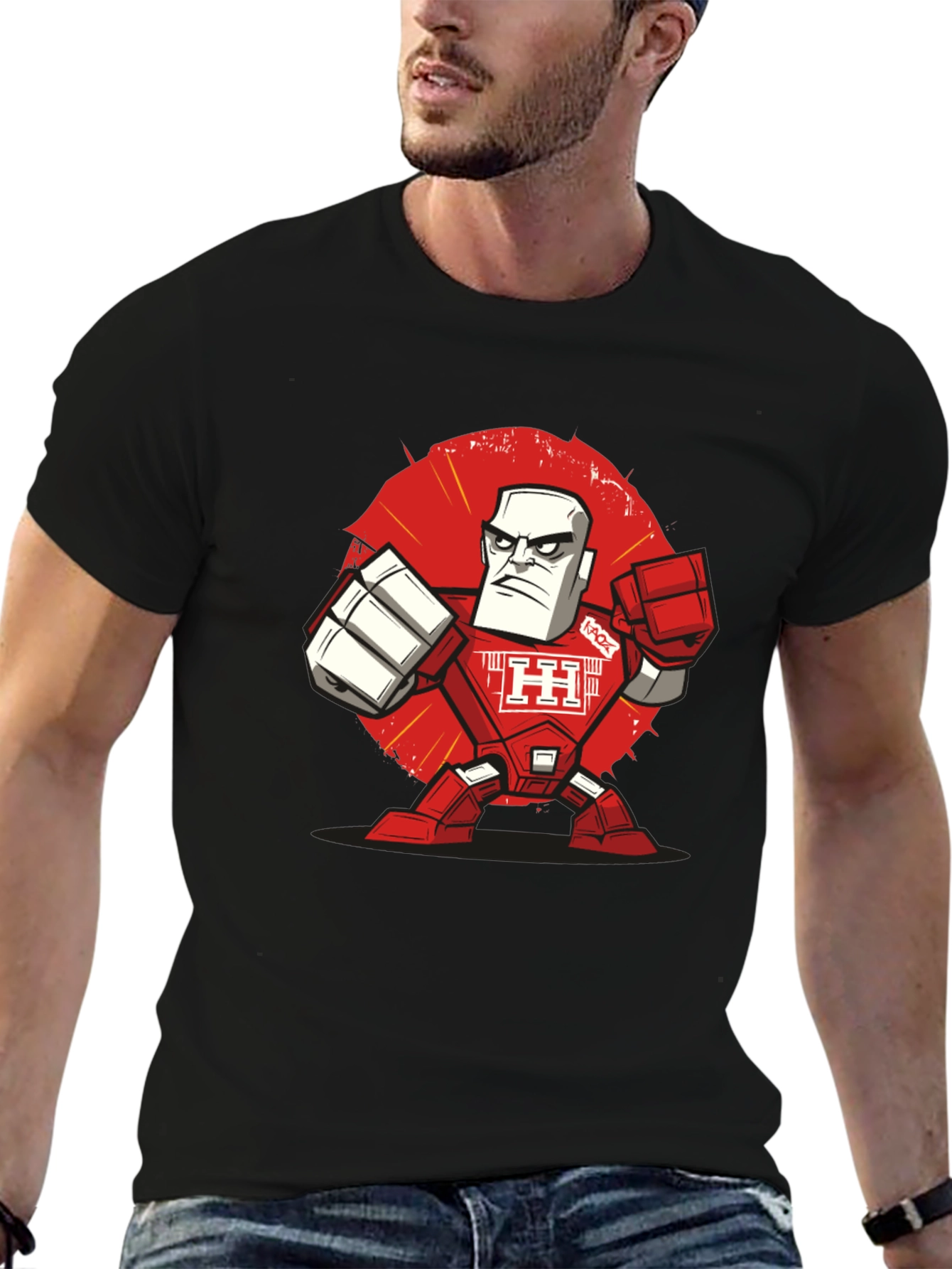 Robot Warrior Graphic Tee - Black