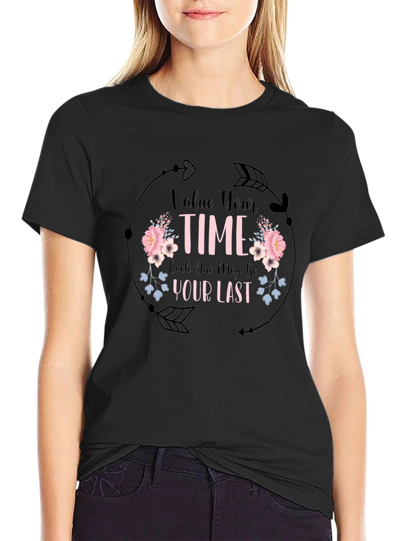 Value Your Time Graphic Tee - Black