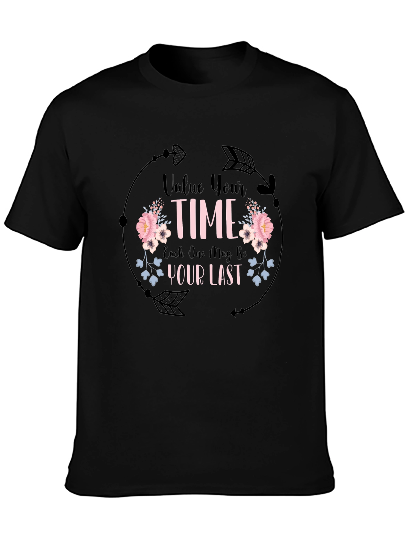 Value Your Time Graphic Tee - Black