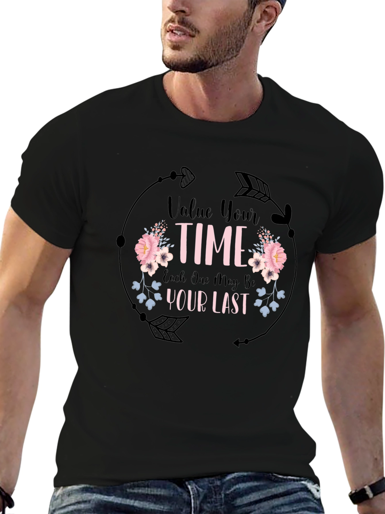 Value Your Time Graphic Tee - Black