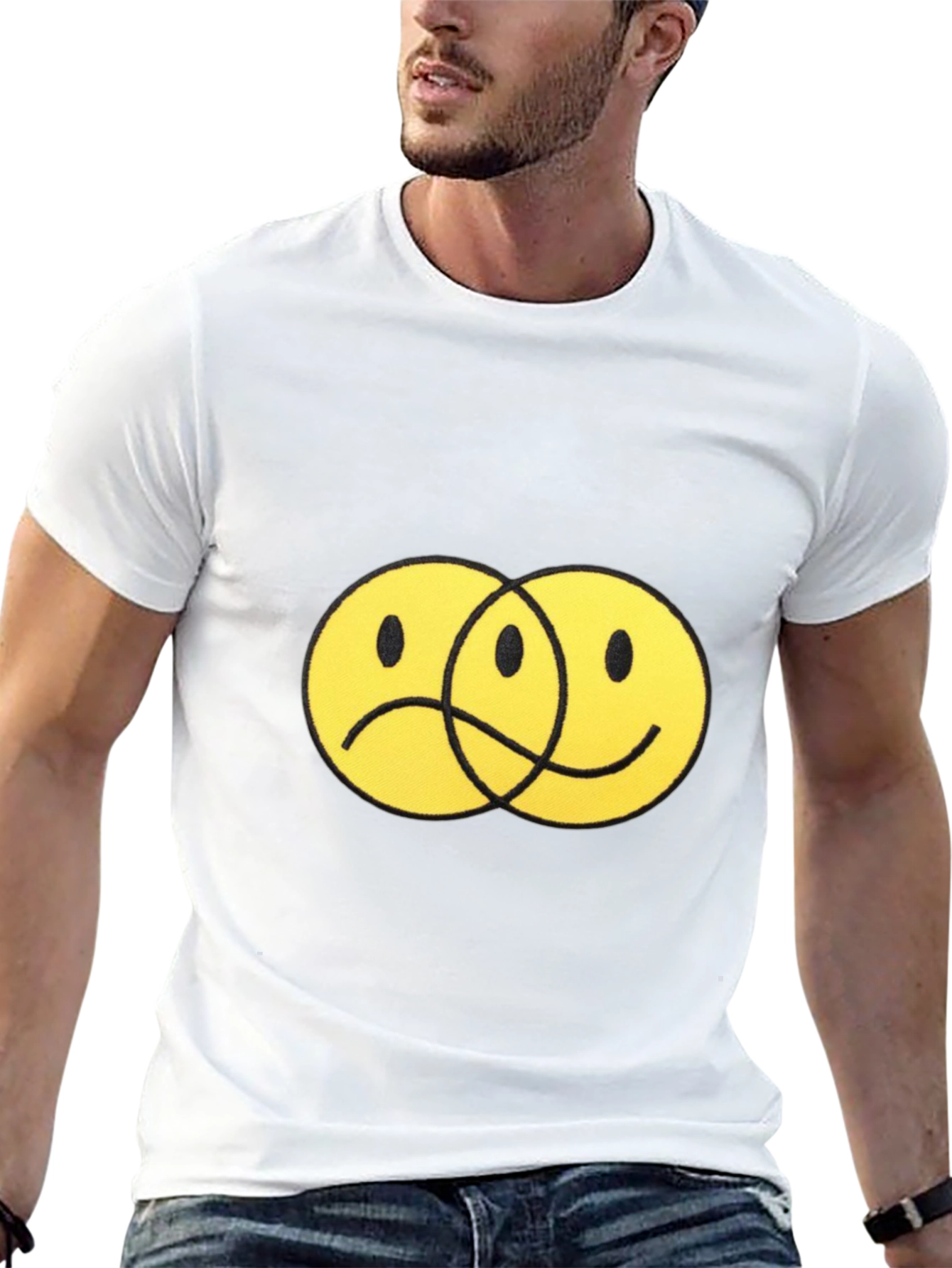 Yin Yang Faces Black T-Shirt