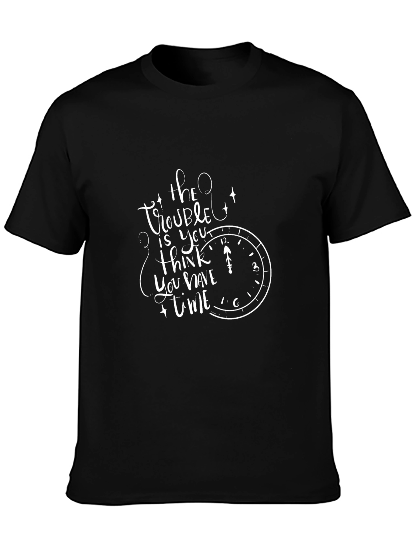 Time Trouble Black Graphic Tee