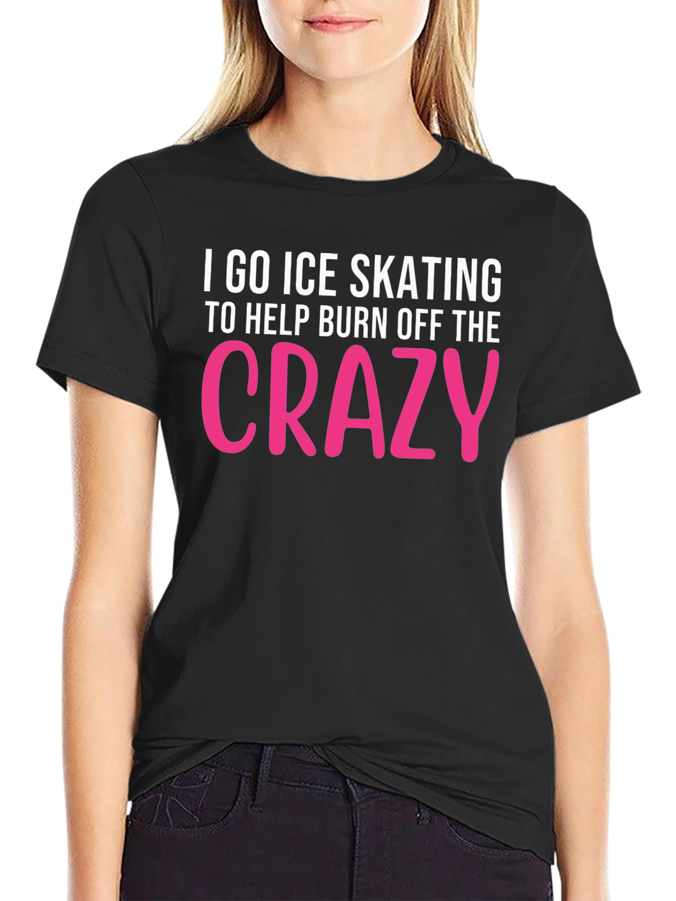 Ice Skating Crazy Funny Graphic T-Shirt