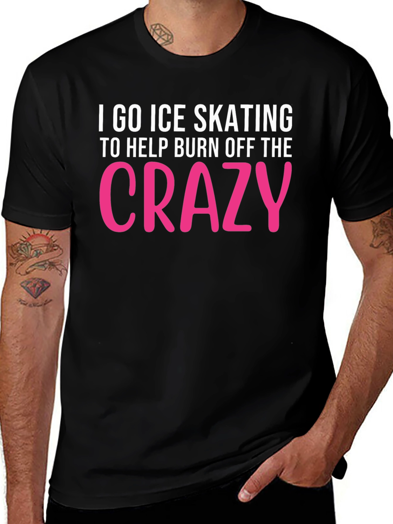 Ice Skating Crazy Funny Graphic T-Shirt