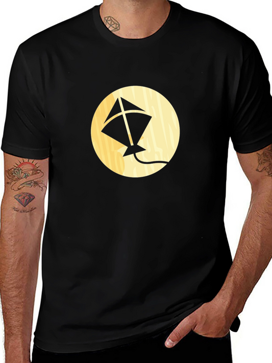 Kite Graphic Tee - Black Cotton Casual Shirt